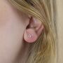 Mini Sterling Silver Simple Cubic Zirconia Stud Earrings, thumbnail 2 of 9