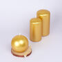 G Decor Grace Gold Metallic Shine Pillar Candles, thumbnail 2 of 6