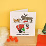 Funny Santa And Dog Christmas Card, thumbnail 2 of 3