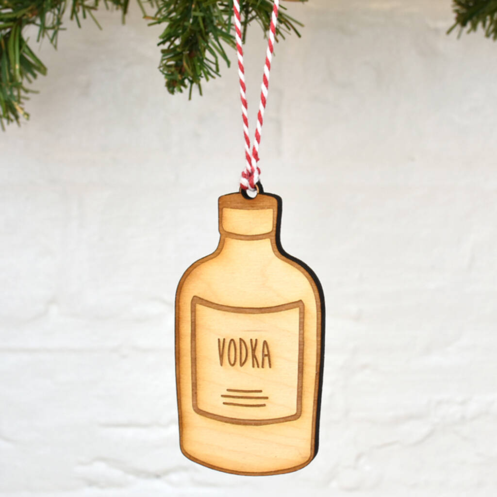 Vodka Wooden Christmas Tree Decoration By Ellie Ellie