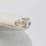 Blue Topaz And Freshwater Pearl Statement Ring, thumbnail 4 of 11