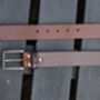 Handmade Belt Men's English Leather Belt Brown 35mm Wide, thumbnail 3 of 10
