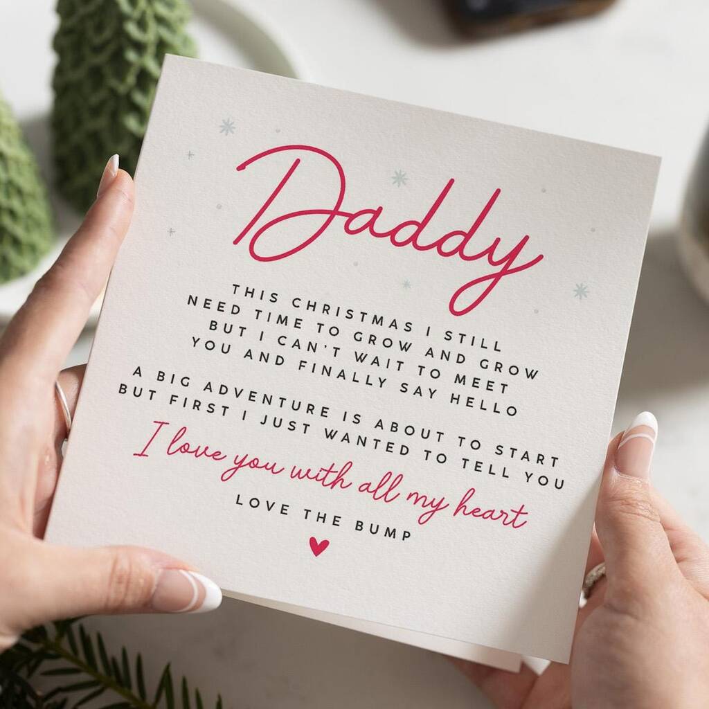 Personalised Daddy From Bump Dad To Be Christmas Card, 1 of 7