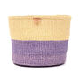 Kodi: Lavender And Yellow Colour Block Woven Basket, thumbnail 4 of 8