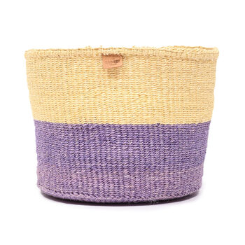Kodi: Lavender And Yellow Colour Block Woven Basket, 4 of 8