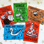 Funny Christmas Cards Pack Gin And Pizza Puns, thumbnail 1 of 6