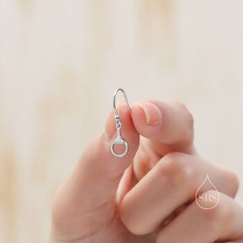 Snaffle Bit Drop Hook Earrings In Sterling Silver, 8 of 12