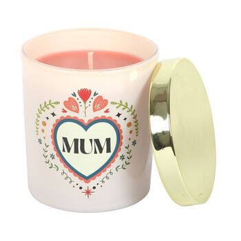Mum Folk Heart French Tulip Candle, 3 of 3