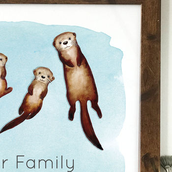 Personalised Family Portrait Otters Print, 8 of 9