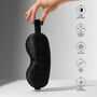 Silver Cloud Black Satin Sleep Eye Mask, thumbnail 2 of 8