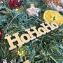 Hanging 'Ho Ho Ho' Wooden Christmas Mini Sign Personalised Colour, thumbnail 2 of 6