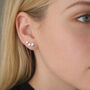 Sterling Silver Star Trio Climber Stud Earrings – 15mm X 8mm, thumbnail 1 of 8