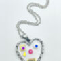 Hand Made Cute Heart Face Character Necklace Silver Or Gold, thumbnail 2 of 10