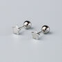 Sterling Silver Dainty Star Screw Back Stud Earrings, thumbnail 1 of 6