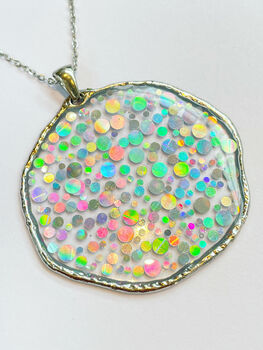 Large Disco Earrings With Silver Sparkles, 3 of 9