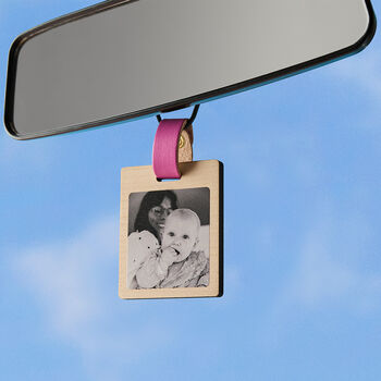 Personalised Wooden Photo Car Ornament, 2 of 6