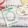 Personalised Pooh Bear Blue First Keepsake Christmas Card, thumbnail 1 of 6
