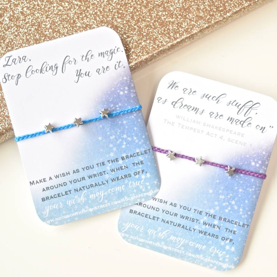 Inspirational Quote Three Stars And A Wish Bracelet By Rock Paper Inspirational Quote Three Stars And A Wish Bracelet
