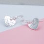Hammered Sterling Silver Heart Drop Earrings, thumbnail 3 of 6