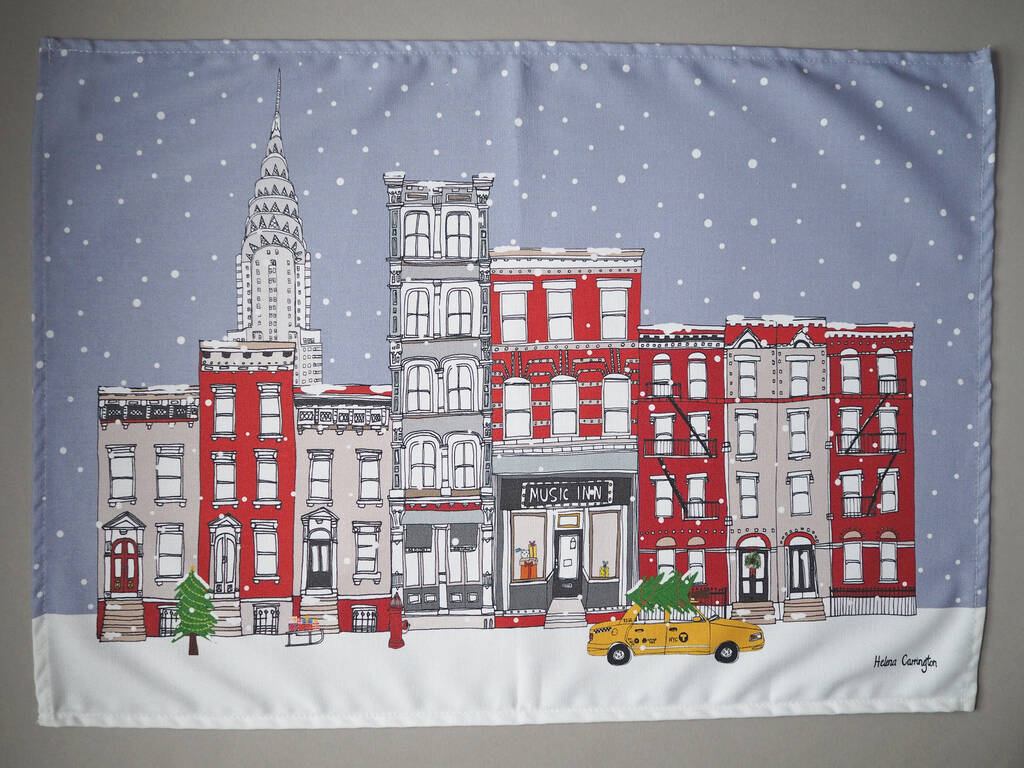 New York Christmas Tea Towel