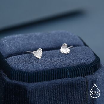 Sterling Silver Sunburst Heart Stud Earrings, 2 of 12
