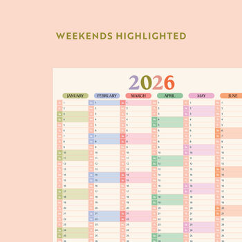 2026 Year Wall Planner | Pastel | Portrait, 2 of 4