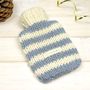 Personalised Stripe Mini Hot Water Bottle And Cover, thumbnail 5 of 7