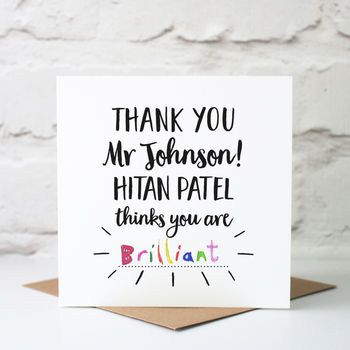 Personalised Thank You Teacher Card, 5 of 6