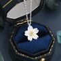 Sterling Silver Cherry Blossom Flower Pendant Necklace, thumbnail 1 of 9