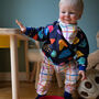 Baby, Toddler Joggers With Inbuilt Socks 'Squiggly', thumbnail 2 of 9