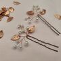 Copper Leaf Hair Pin With Pearls Perfect For Weddings, thumbnail 6 of 10