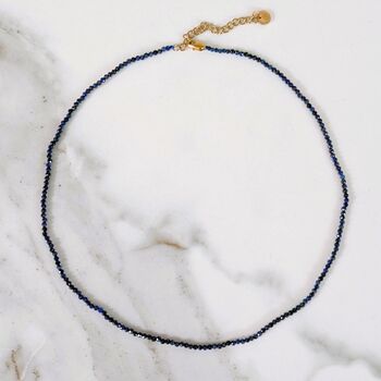 Lapis Lazuli Gemstone Beaded Necklace, 4 of 5