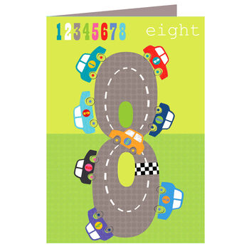 Cars 8th Birthday Card, 2 of 4