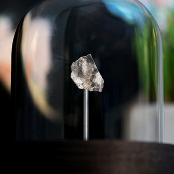 Lunar Slice Authentic Meteorite Glass Dome Bell Jar, 2 of 4