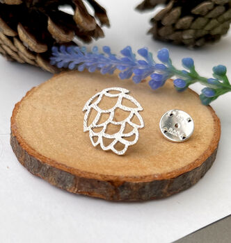 Sterling Silver Pine Cone Pin Brooch, 5 of 10