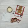 I Love You From My Head To My Dough Christmas Mini Matchbox Cross Stitch Kit, thumbnail 4 of 5