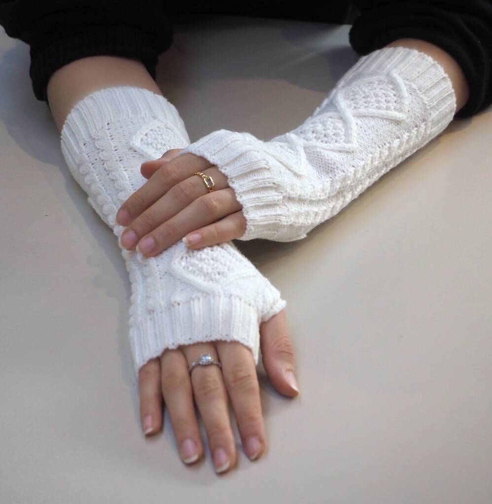 Women's Winter Warm Knit Fingerless Gloves Warmers, 1 of 3