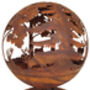 Rusty Metal Deer And Woodland Fire Pit Globe, thumbnail 2 of 3