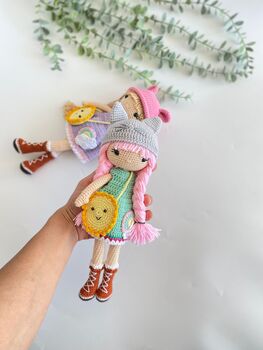 Crochet Doll With Summer Outfit For Kids, 3 of 12