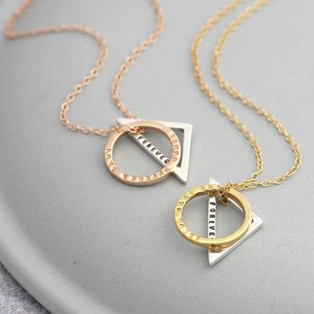 Personalised Triangle And Circle Necklace, 3 of 7