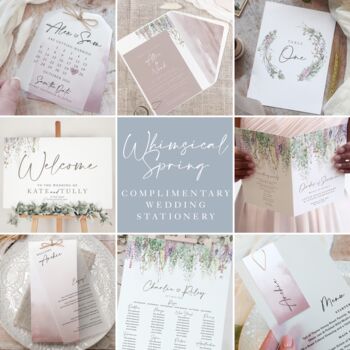 Whimsical Spring Wedding Invitation Stack, 4 of 8