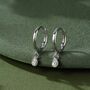 Tiny Dotted Droplet Cz Huggie Hoop Earrings, thumbnail 1 of 11