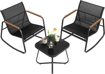 Three Piece Garden Rocking Chair Set, 6 of 6