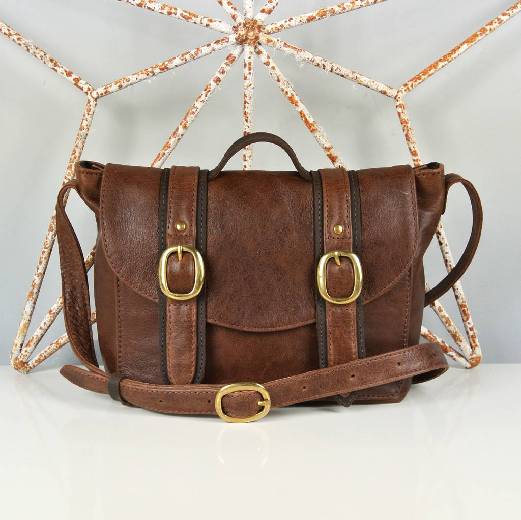 two tone brown leather 'cleo' handbag by freeload leather accessories ...