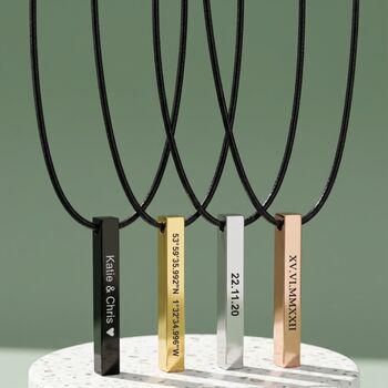 Personalised Rectangle Bar Necklace, 8 of 12