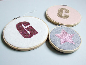 Personalised Glitter Letter Hoop, 3 of 5