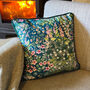 Luxury Super Soft Velvet Cushion Cottage Garden Teal With Optional Piping, thumbnail 4 of 8