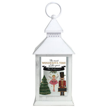Personalised Nutcracker White Lantern – Light Up Christmas Ornament, 5 of 5