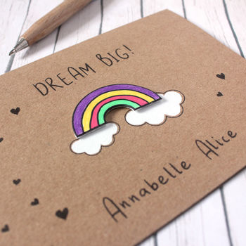 Personalised New Baby Rainbow Card, Dream Big, 7 of 8