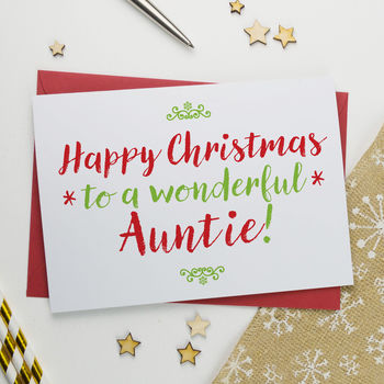 Christmas Card For Wonderful Aunt, Aunty Or Auntie, 3 of 3